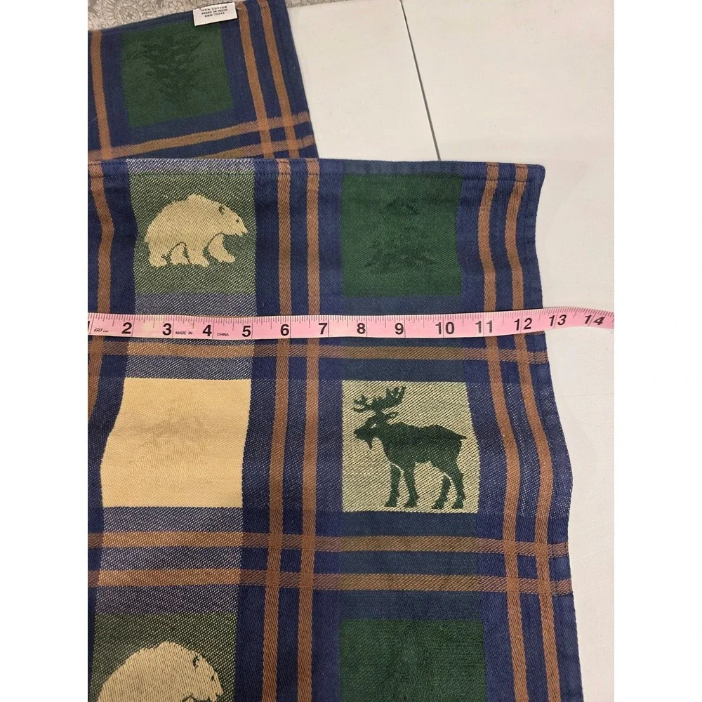 Cabin Bear Moose Tree Plaid Cotton Napkins Set of 5- 17